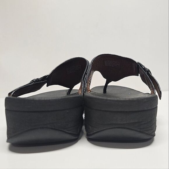 Fitflop Lulu Thong Sandals In Black Genuine Leather Women's 8 - Picture 3 of 8